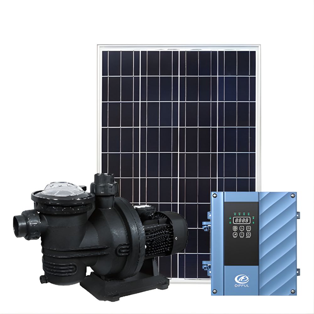 AC/DC Hybrid Solar Pool Pump 900w (poly) & Solar Panel Kit